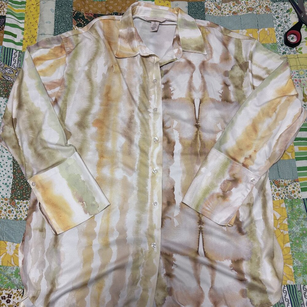 H&M Watercolor Yellow Blouse